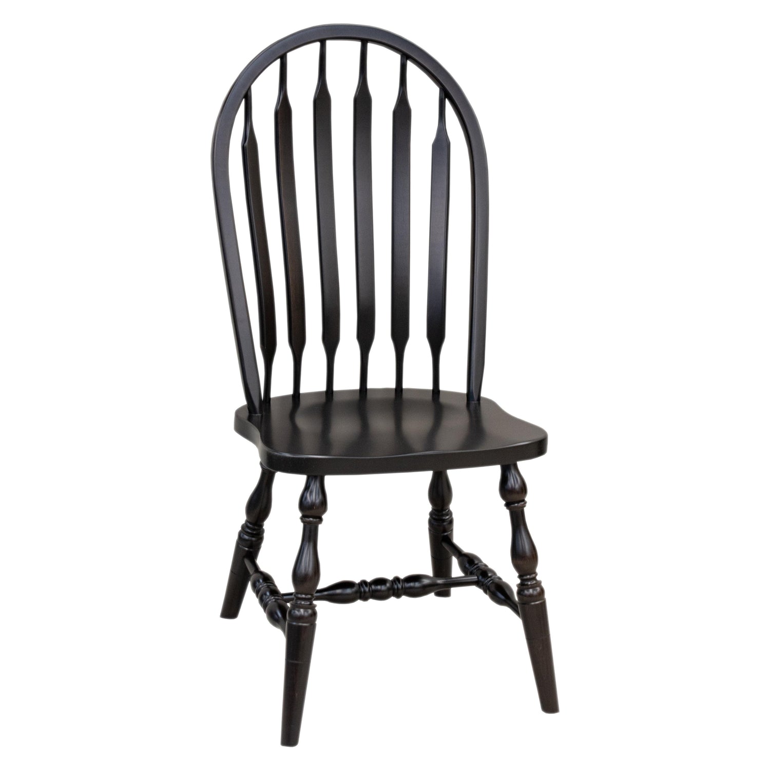 High Bent Paddle Black Maple Wood Side Dining Chair | EB