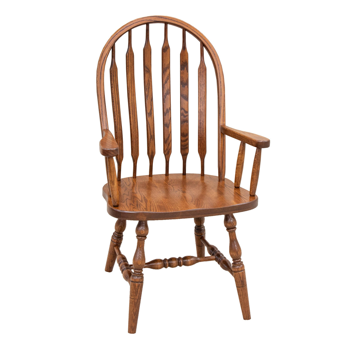 Amish Oval Oak Double Pedestal Table Set for 6-8