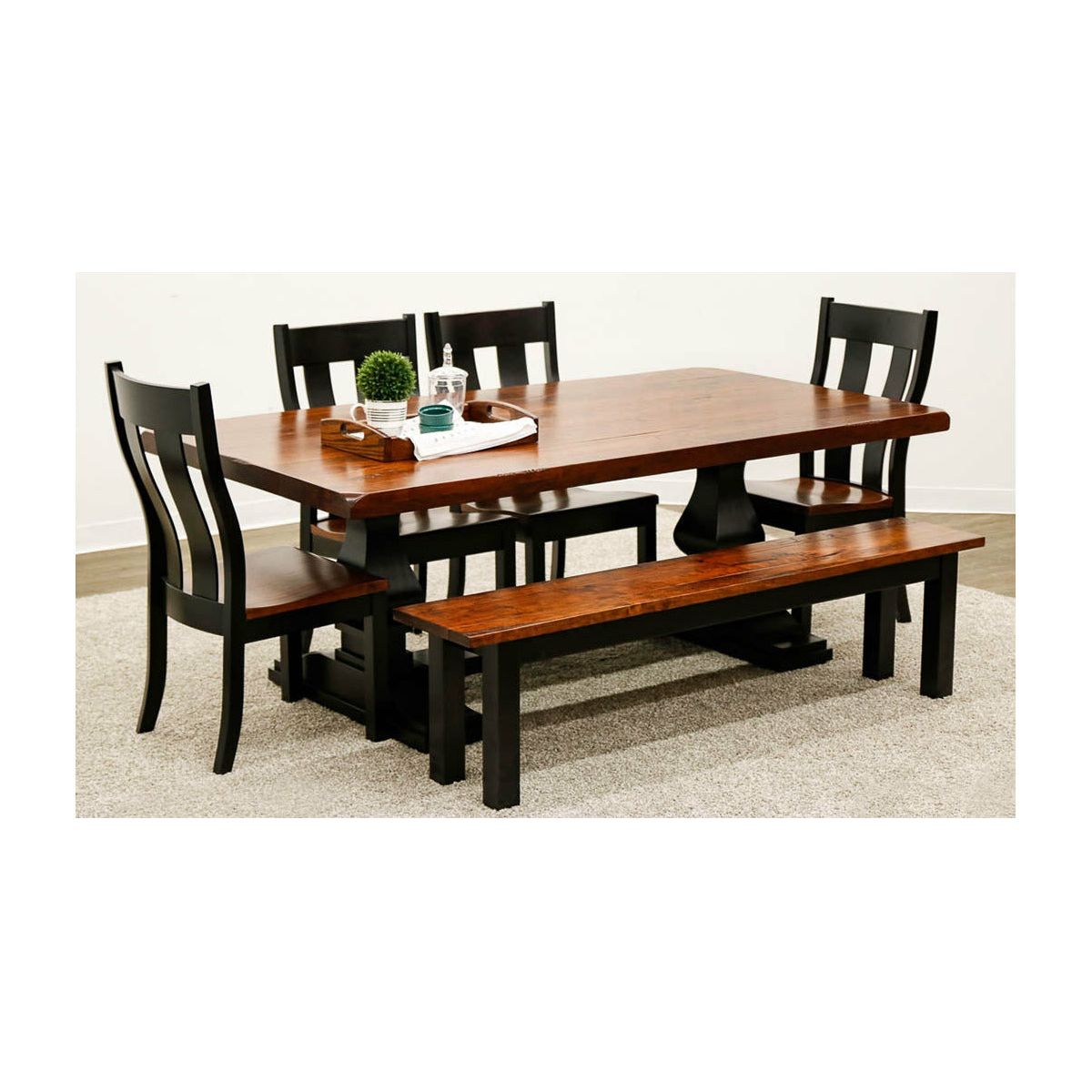 Hillside Black & Wood Extending Dining Table | M-EB&C-MC