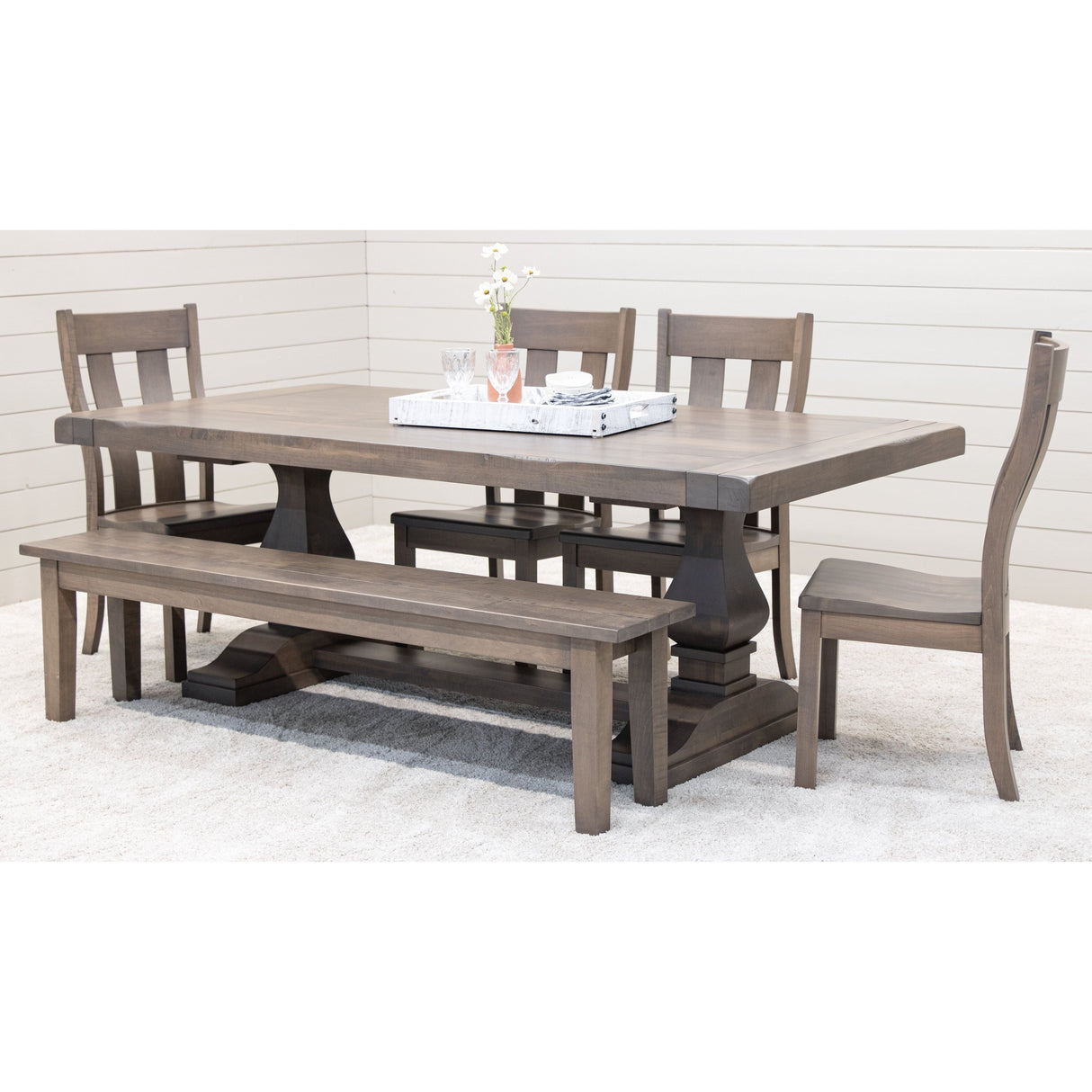 Heavy Shaker Leg Maple Wood Dining Bench | DCD
