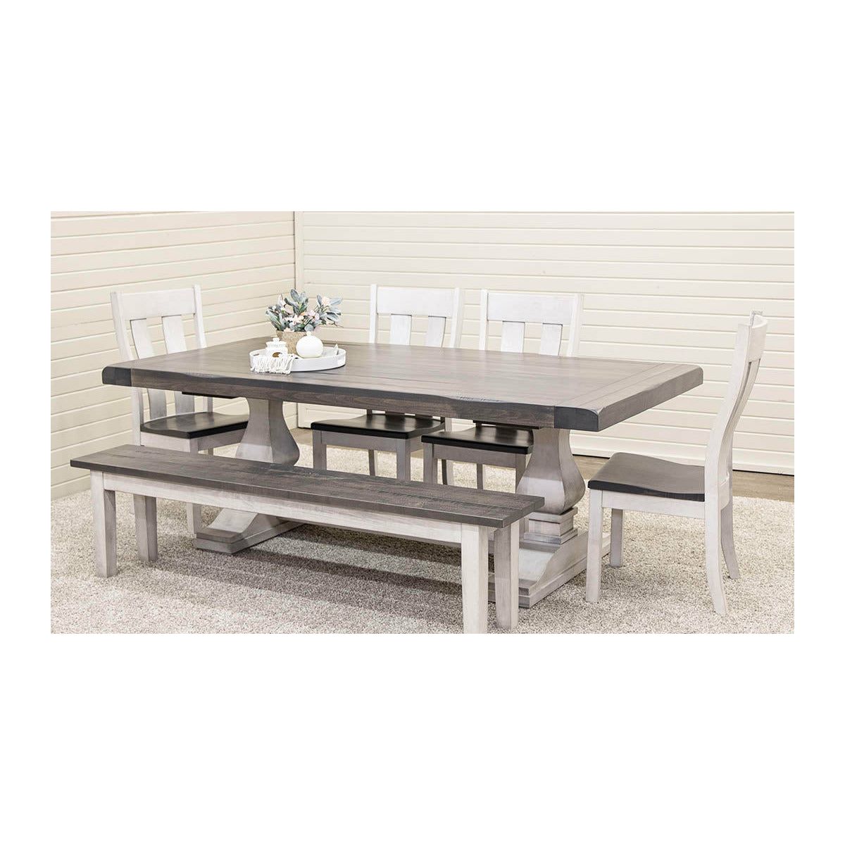 Hillside White & Wood Extending Dining Table | M-AV&GS