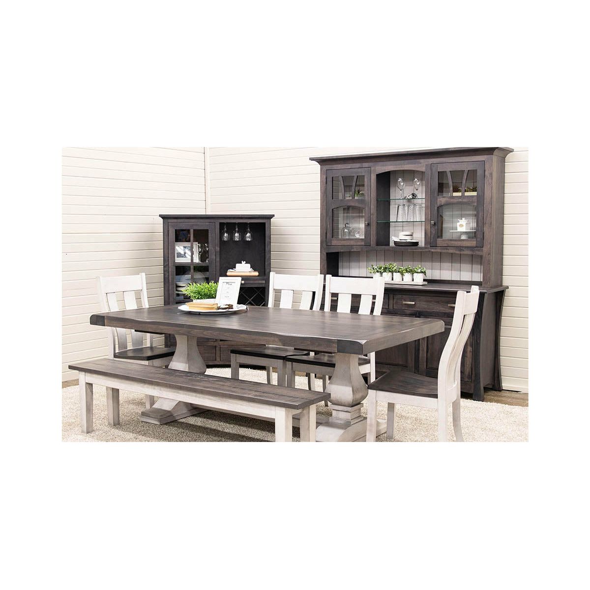 Hillside White & Wood Extending Dining Table | M-AV&GS