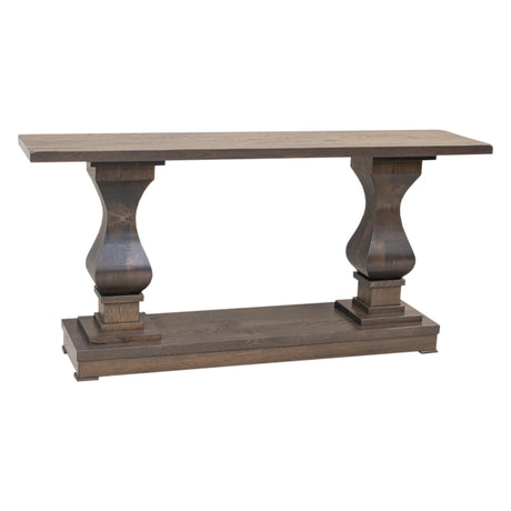 Hillside White Oak Wood Pedestal Console Table | SB