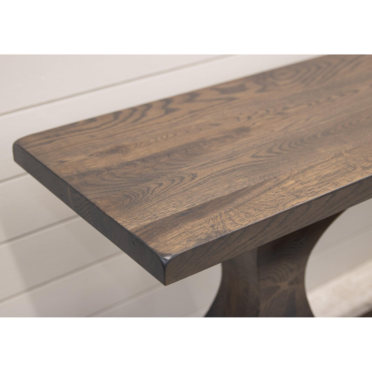 Hillside White Oak Wood Pedestal Console Table | SB