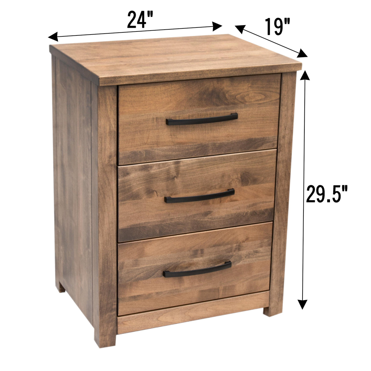 Hudson 3-Drawer Nightstand