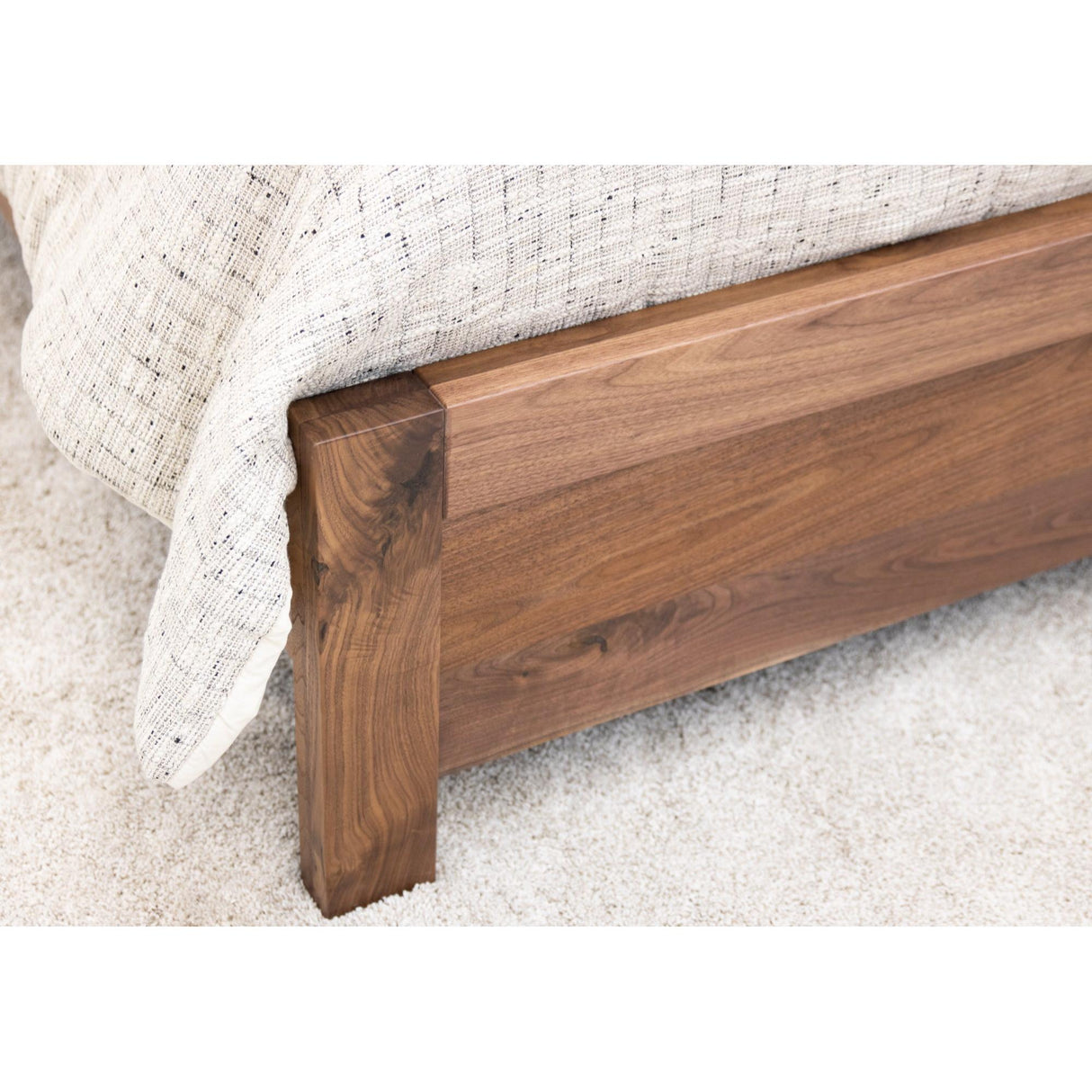 Hudson King Walnut Wood Bed with Upholstered Headboard | NAT