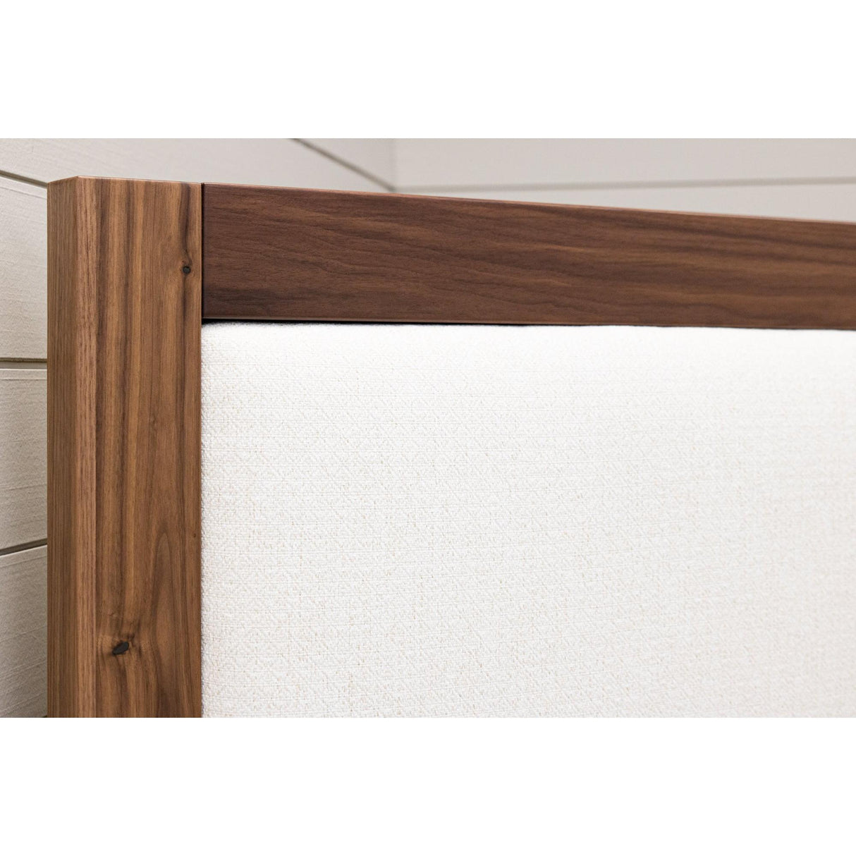 Hudson King Walnut Wood Bed with Upholstered Headboard | NAT