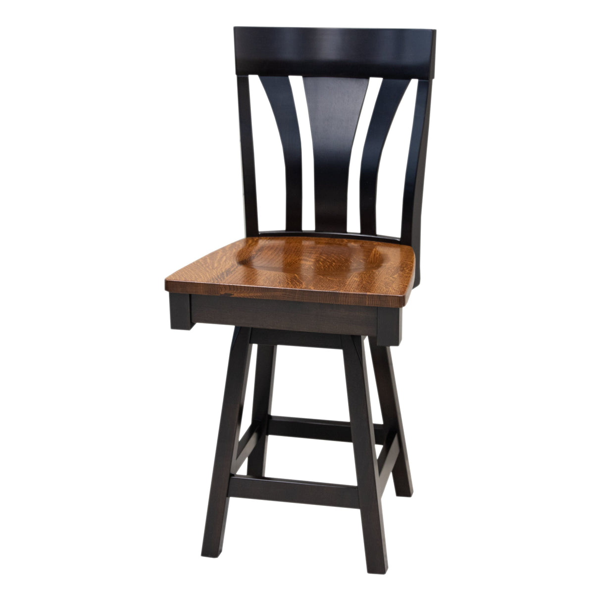 Hudson Black & Wood 24" Swivel Bar Stool | M-EB&RQSWO-GB