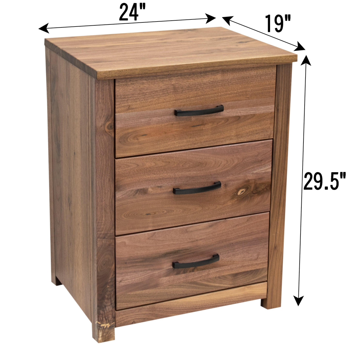 Hudson 3-Drawer Nightstand