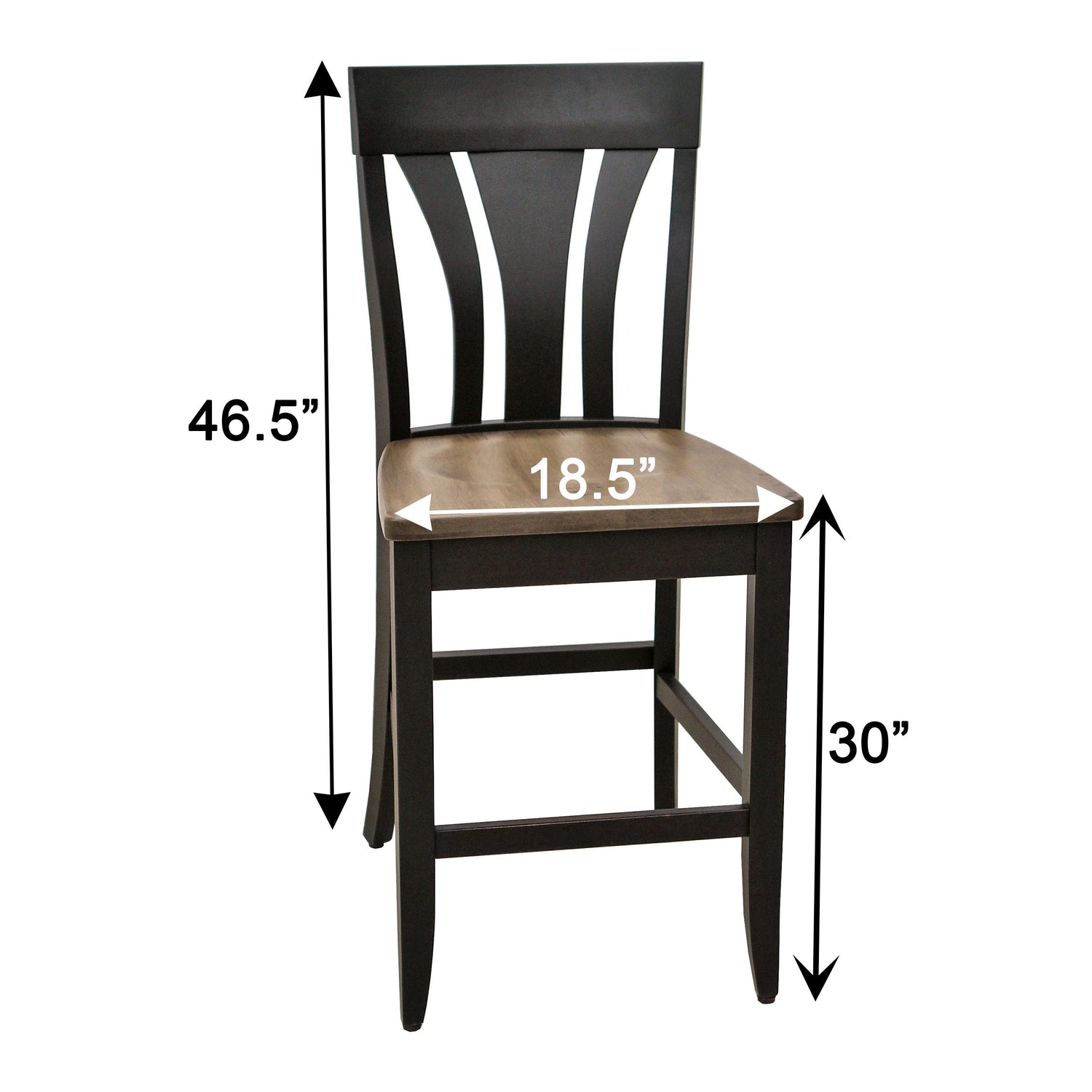 Hudson Black & Wood 24" Stationary Bar Stool | M-EB&DCD