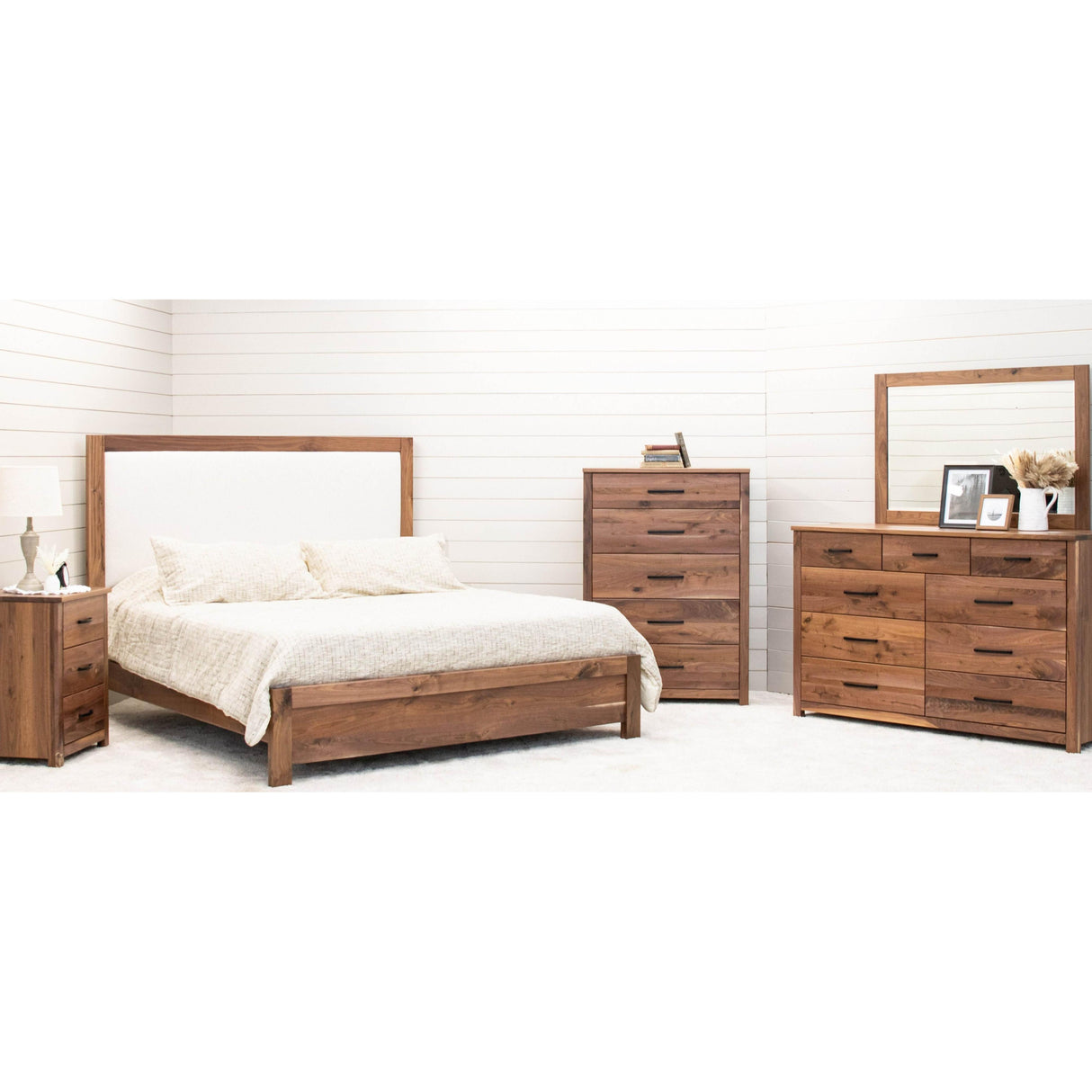 Hudson Walnut Wood 1-Drawer Open Nightstand | NAT