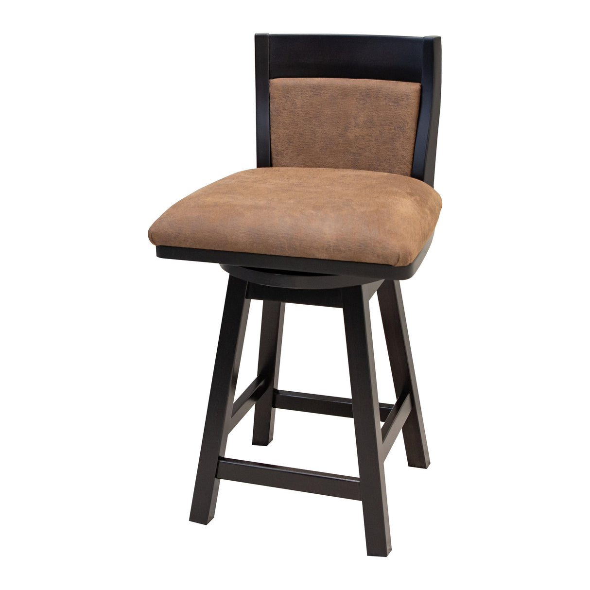 Jacana 24" Black Swivel Bar Stool with Faux Leather Seat | M-EB