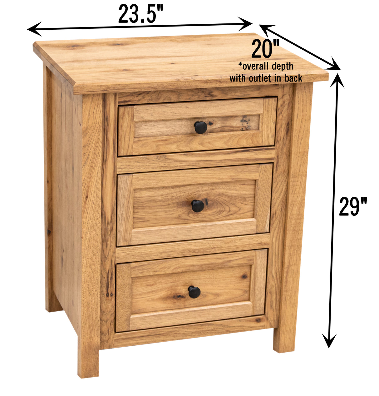 Jackson 3-Drawer Nightstand