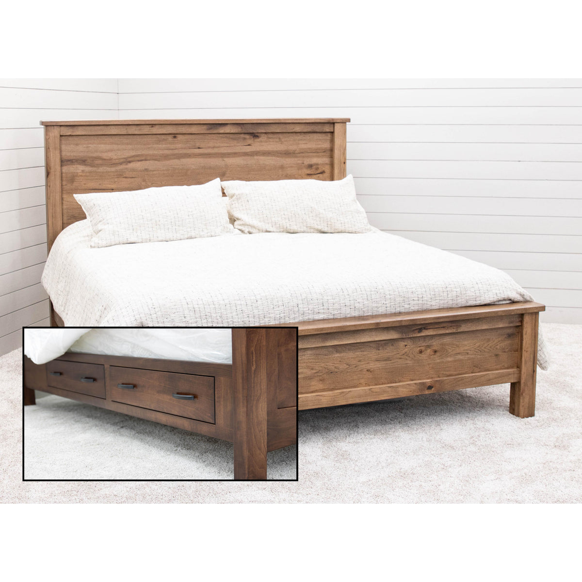 Jackson King Hickory Wood Storage Platform Bed | CO