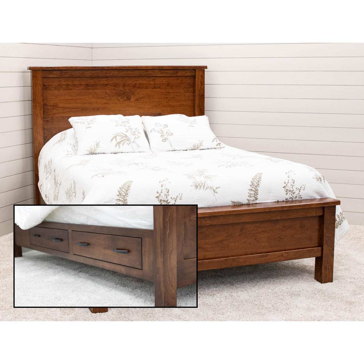 Jackson Full Cherry Wood Storage Platform Bed | ASB