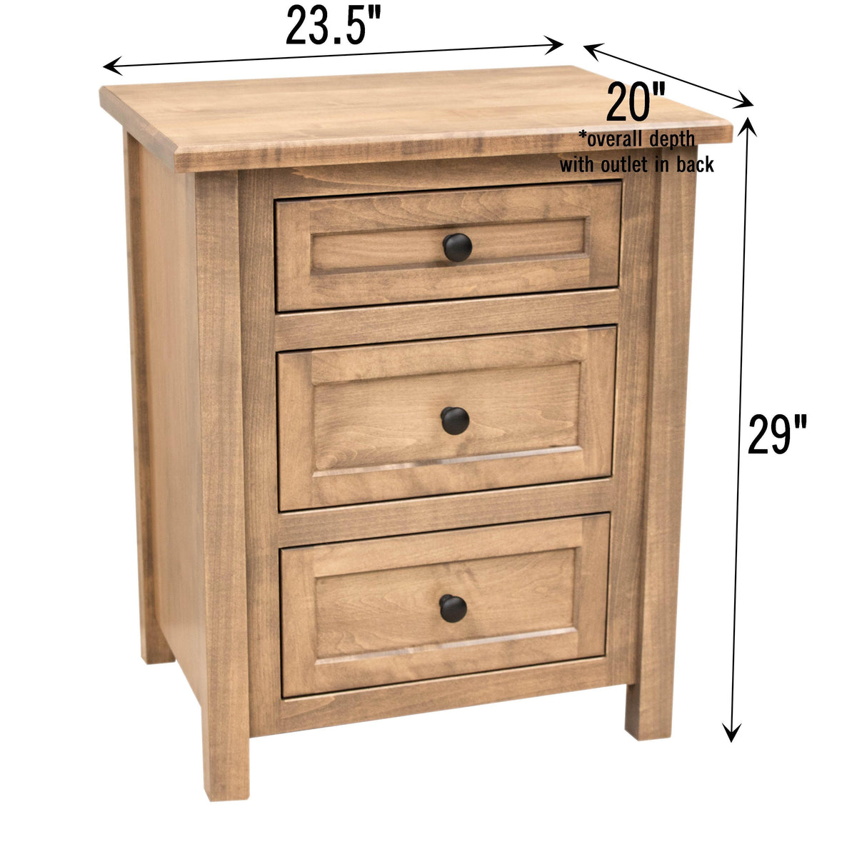 Jackson 3-Drawer Nightstand