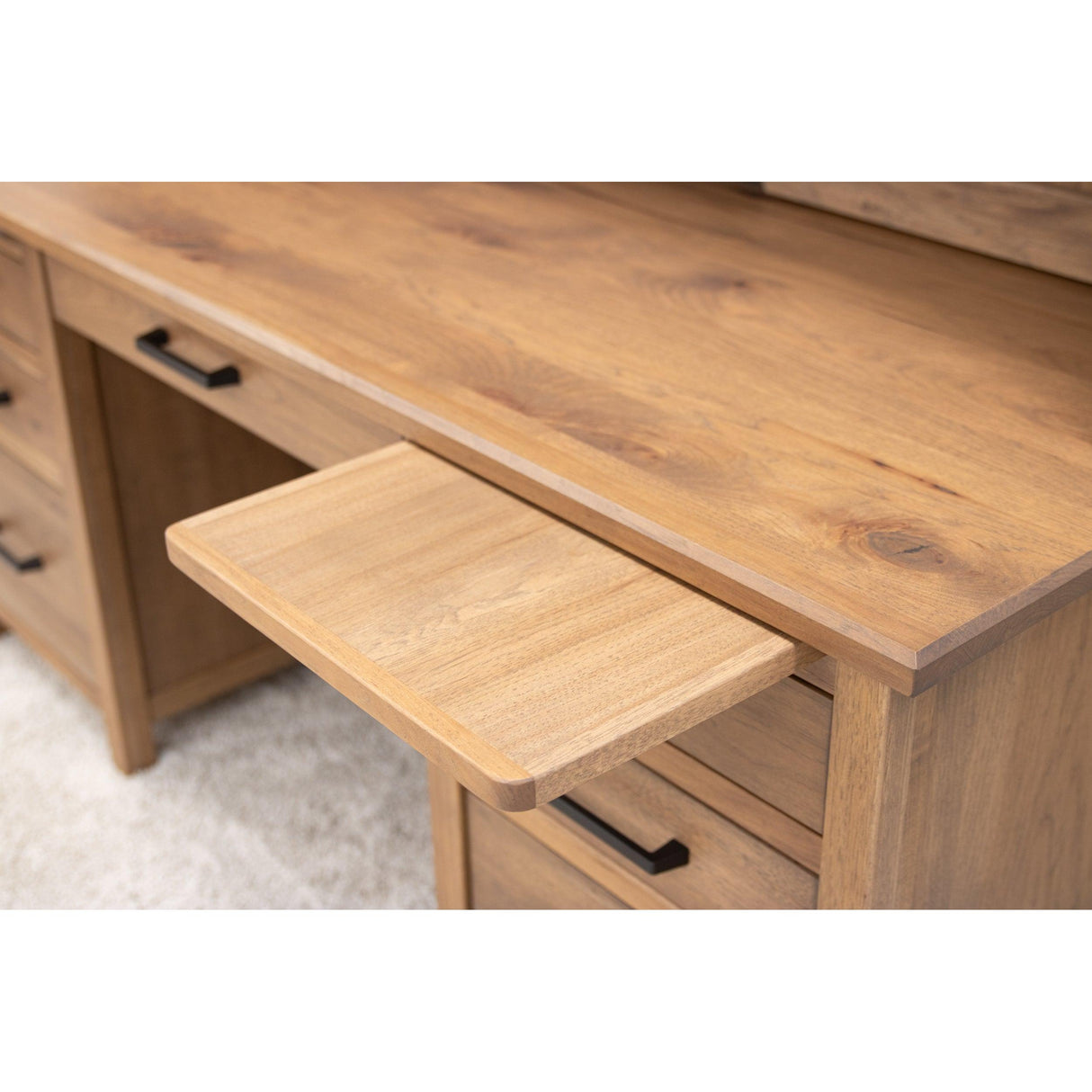 Jackson Hickory Wood Executive Desk with Drawers | WB
