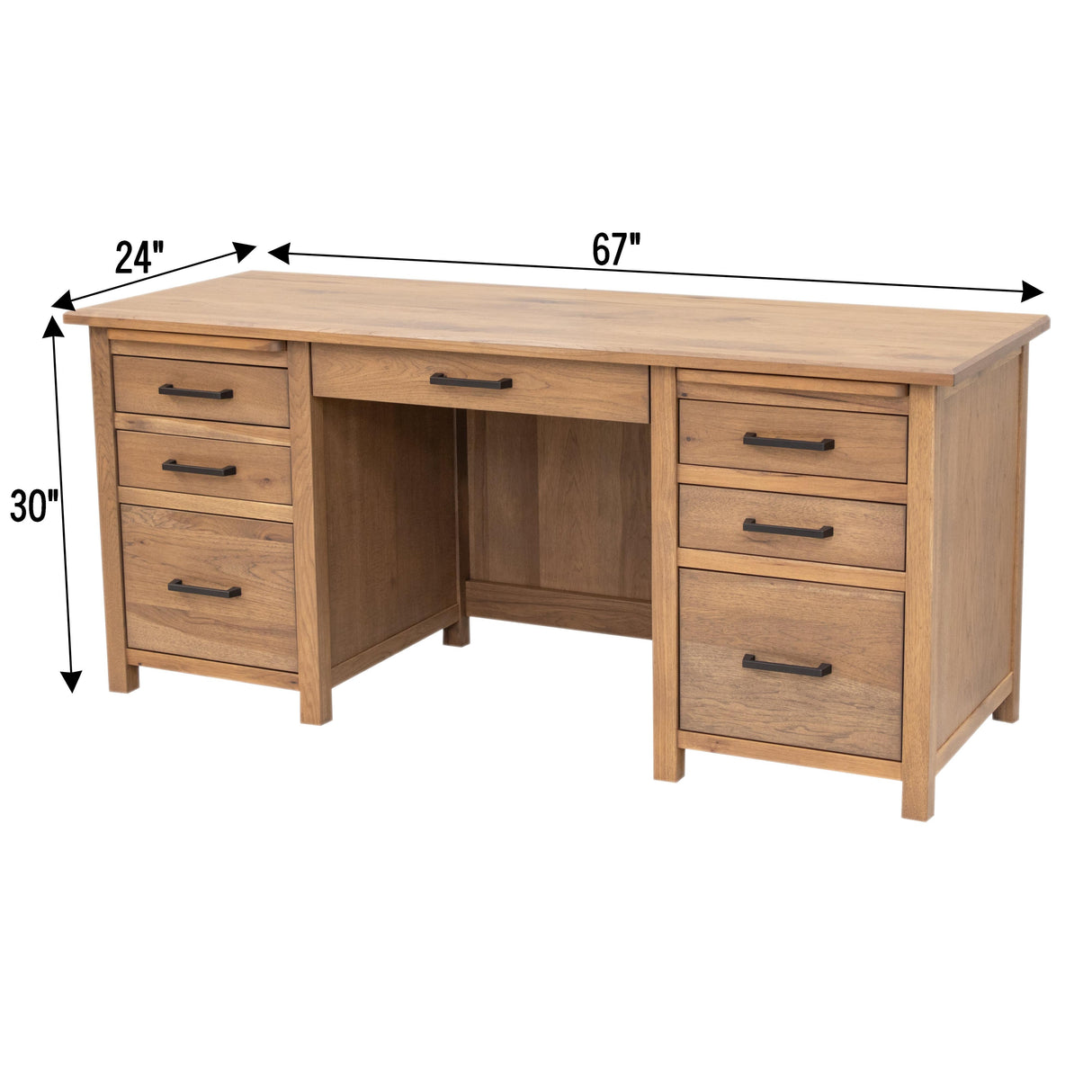 Jackson Hickory Wood Flat Wall Desk | WB