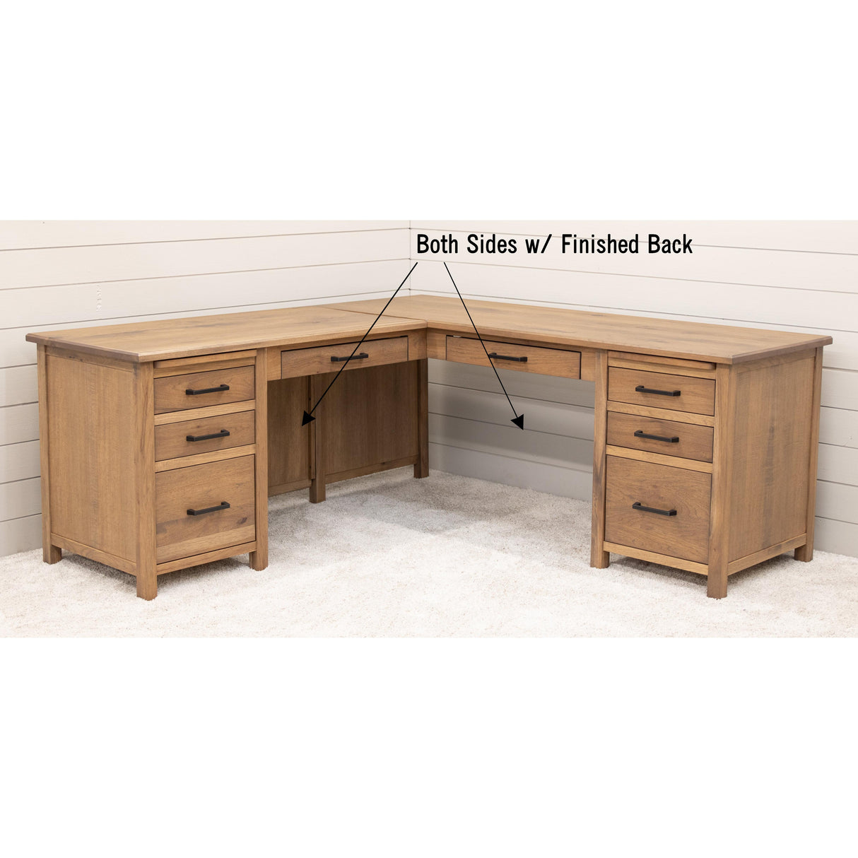 Jackson Hickory Wood L Desk | WB