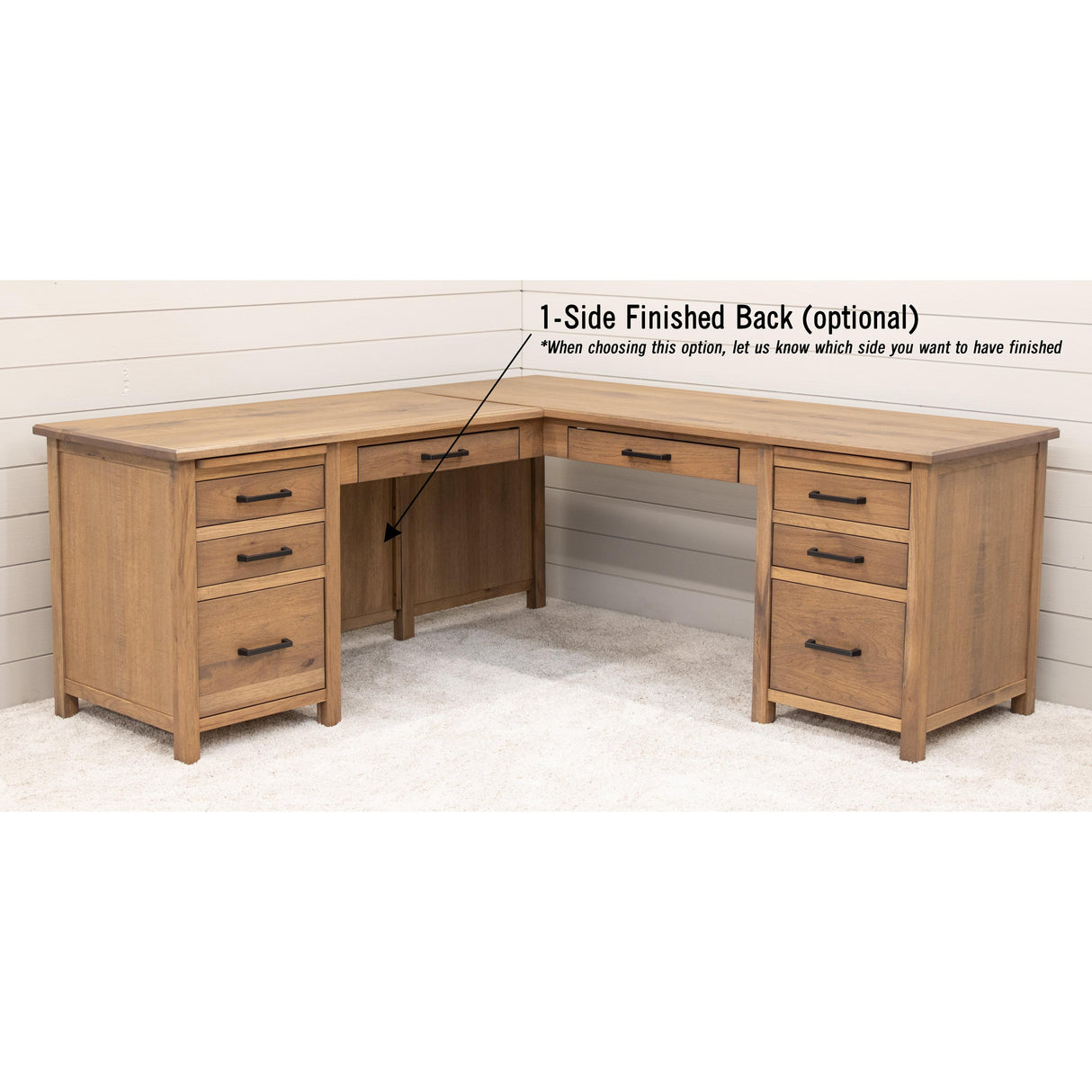 Jackson Hickory Wood L Desk | WB