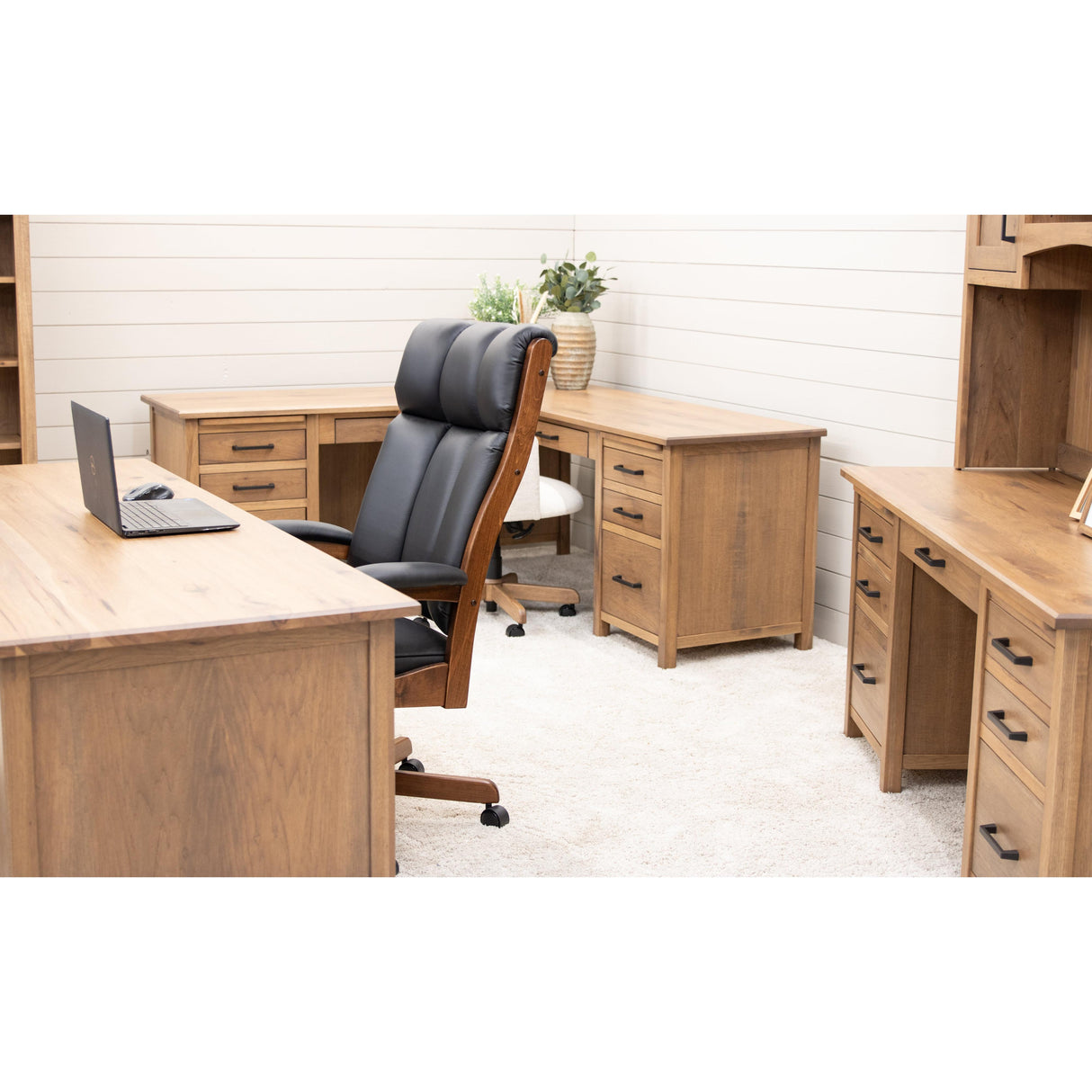 Jackson Hickory Wood Flat Wall Desk | WB