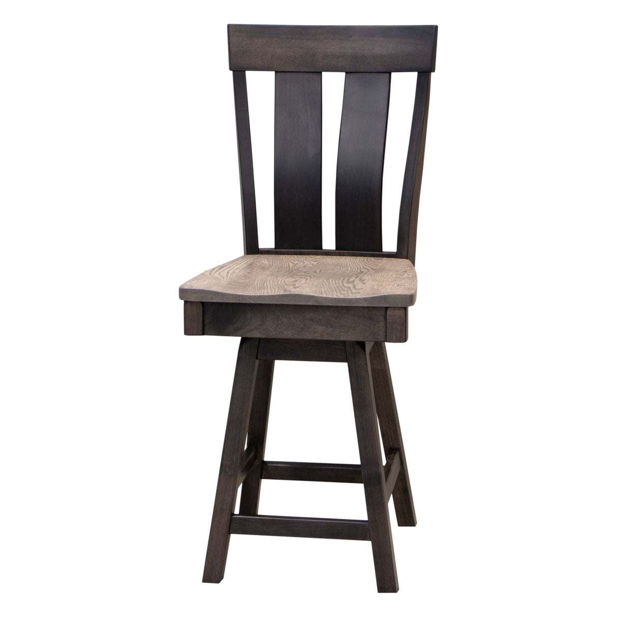 Kinglet 24" Black & Wood Swivel Bar Stool | M-DK& RWO-GRB
