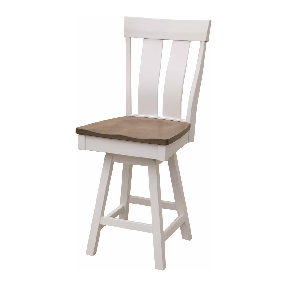 Kinglet 24" White & Wood Swivel Bar Stool | M-DW&DCD