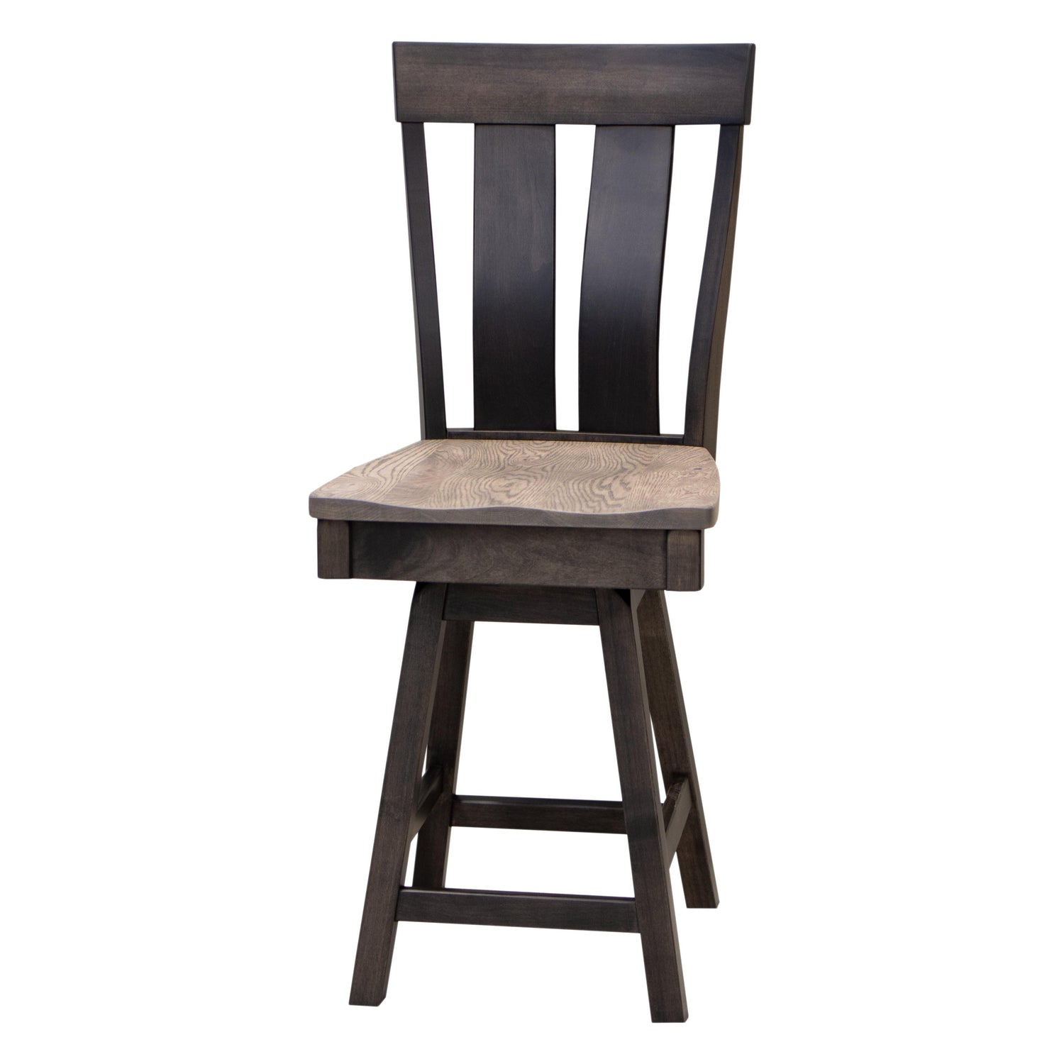 Kinglet 24" Black & Wood Swivel Bar Stool | M-DK& RWO-GRB