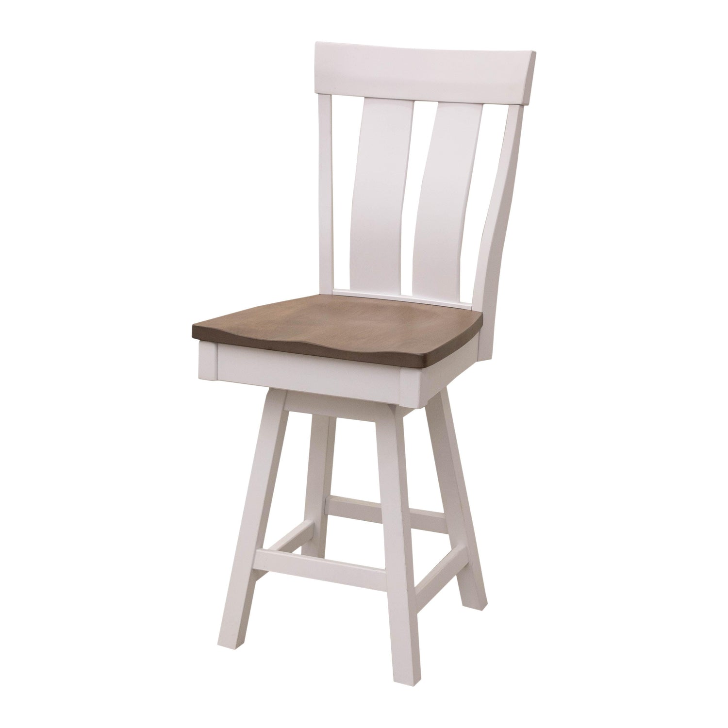 Kinglet 24" White & Wood Swivel Bar Stool | M-DW&DCD
