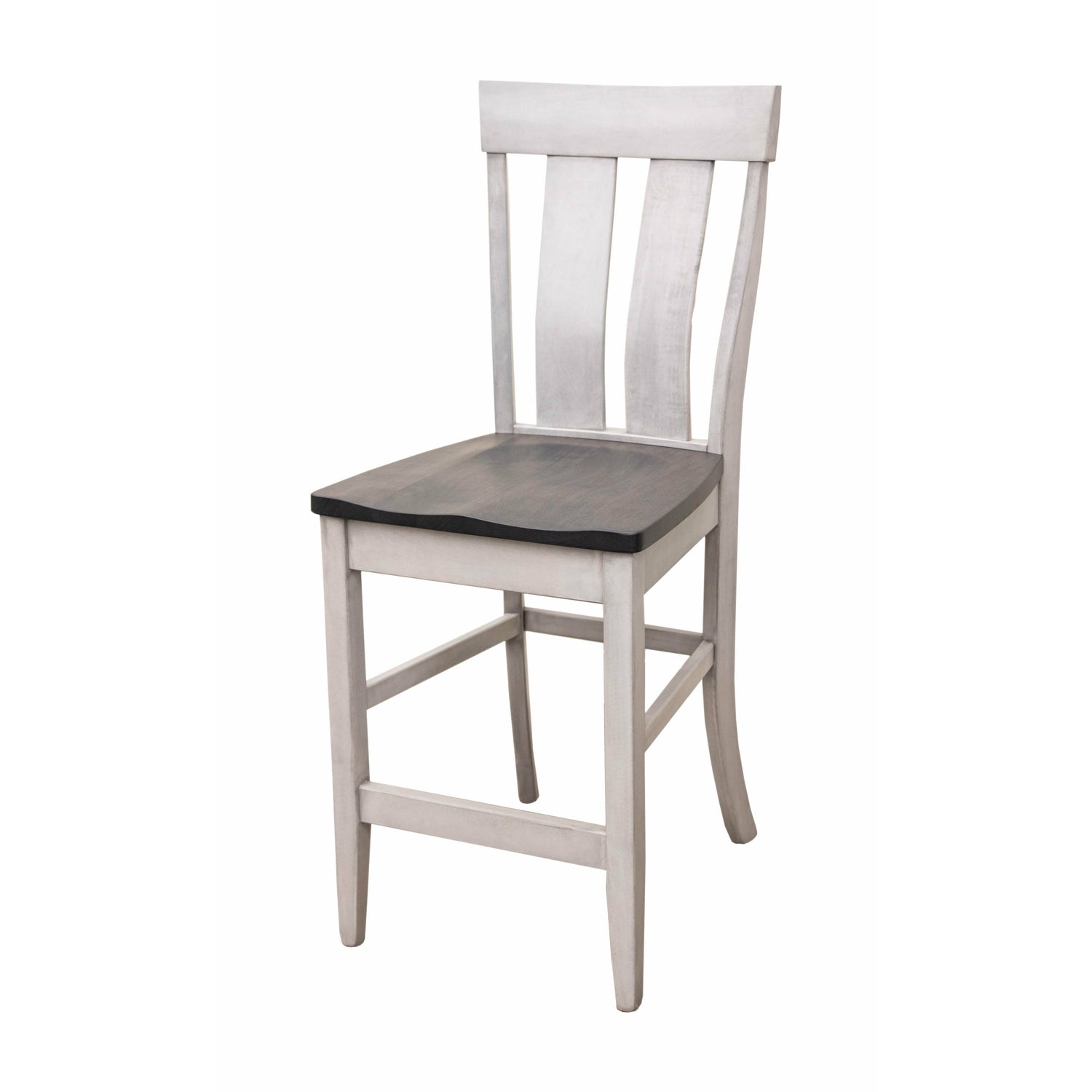 Kinglet 24" White & Wood Stationary Bar Stool | M-AV&GS