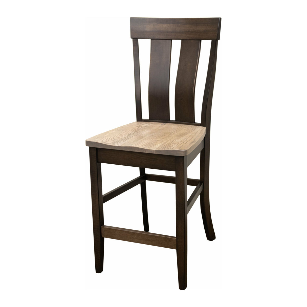 Kinglet 24" Black & Wood Stationary Bar Stool | M-DK&RWO-GRB