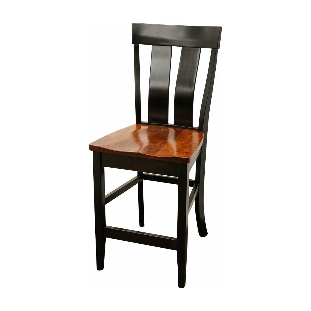 Kinglet 24" Black & Wood Stationary Bar Stool | M-EB&C-MC