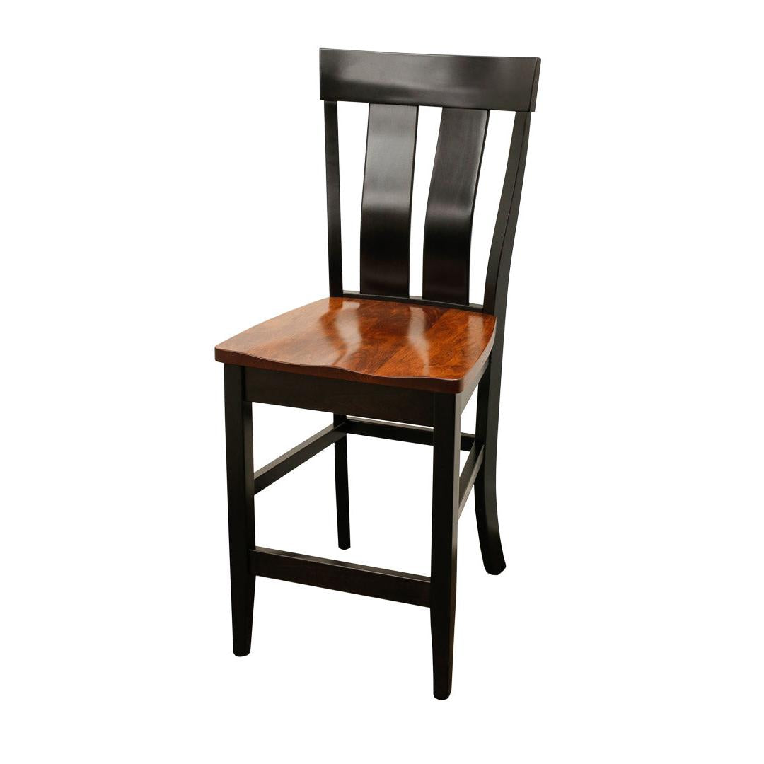 Kinglet 24" Black & Wood Stationary Bar Stool | M-EB&C-MC