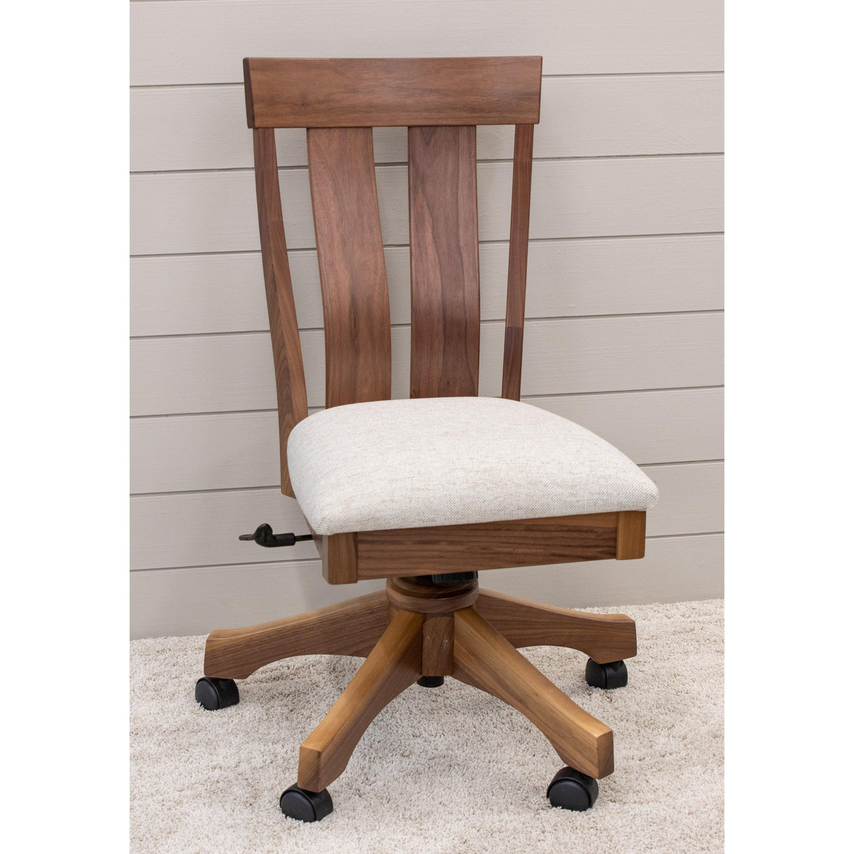 Kinglet Walnut Wood Office Chair with Fabric Seat | NAT
