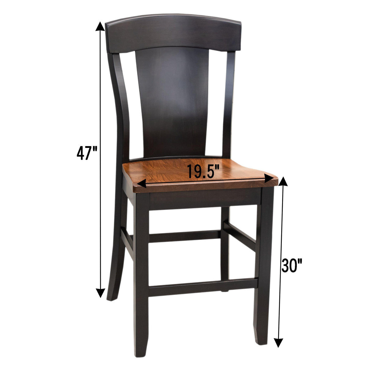 Kowan Black & Wood 24" Stationary Bar Stool | M-EB&E-MC