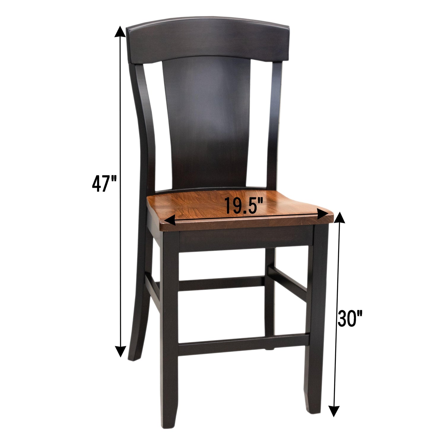 Kowan Black & Wood 24" Stationary Bar Stool | M-EB&E-MC