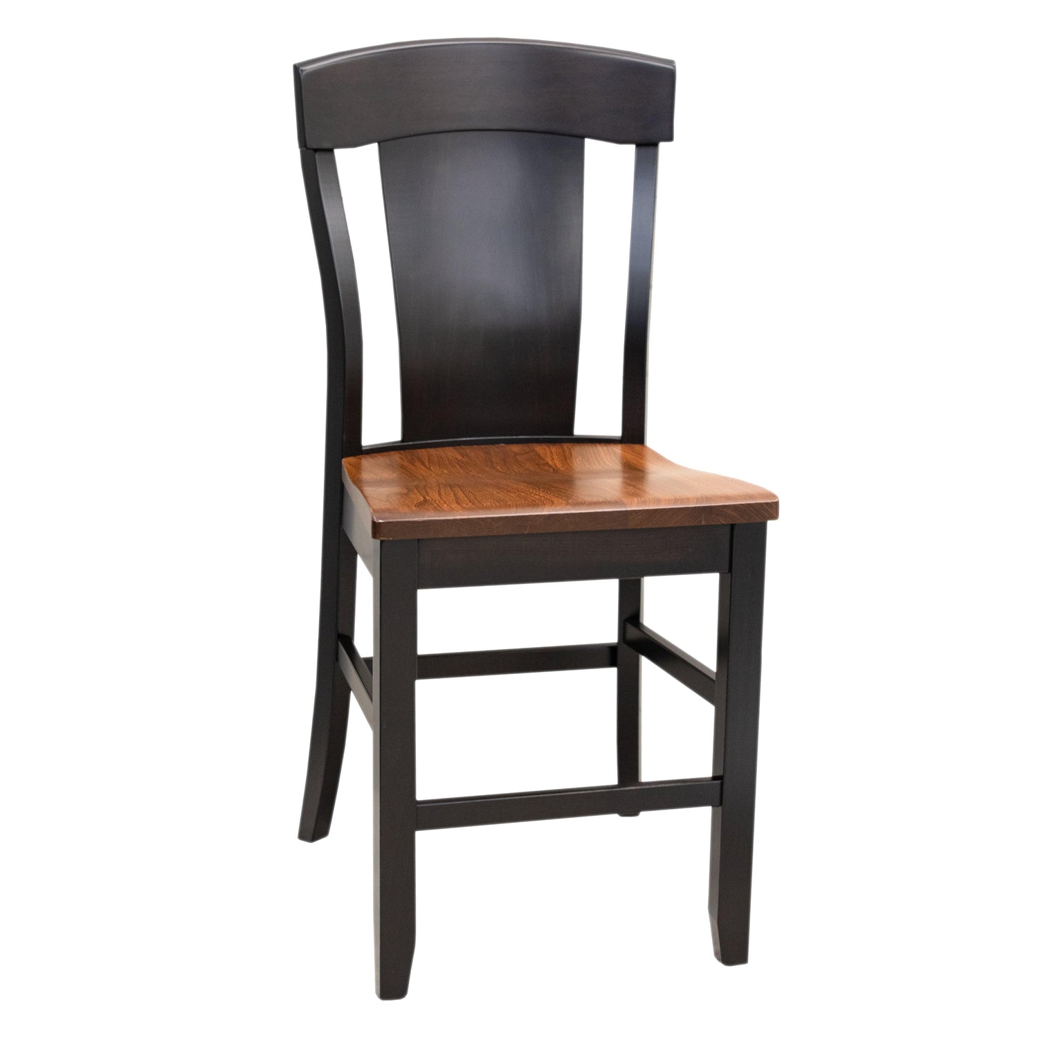 Kowan Black & Wood 24" Stationary Bar Stool | M-EB&E-MC