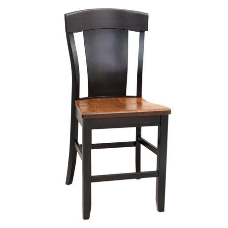 Kowan Black & Wood 24" Stationary Bar Stool | M-EB&E-MC