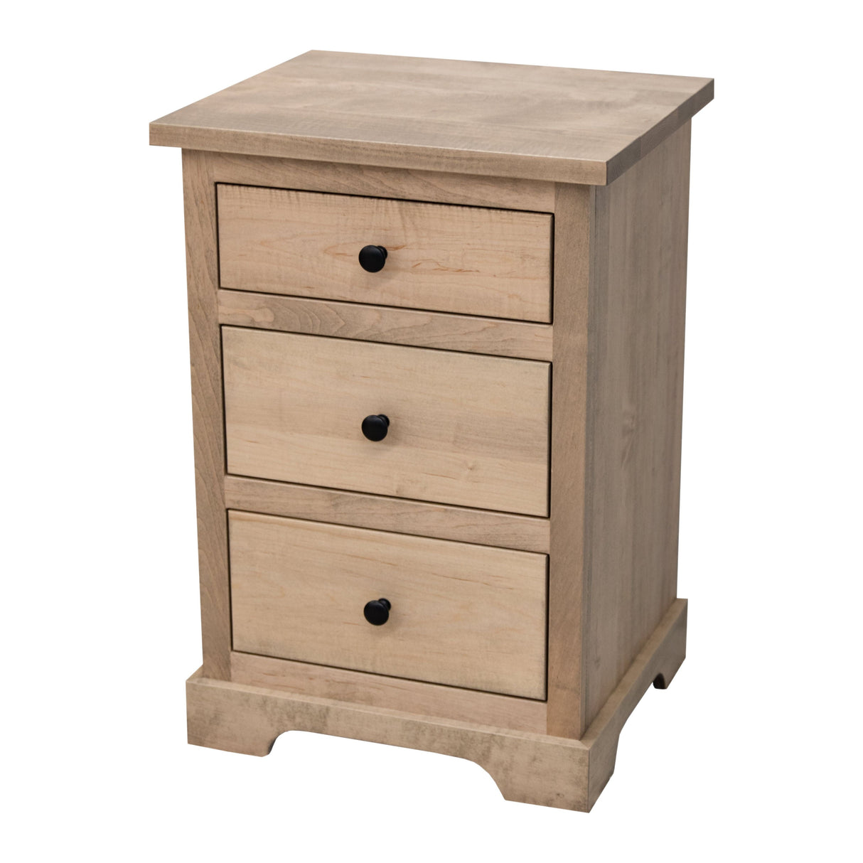 Lakeport Maple Wood 3-Drawer Nightstand | DS