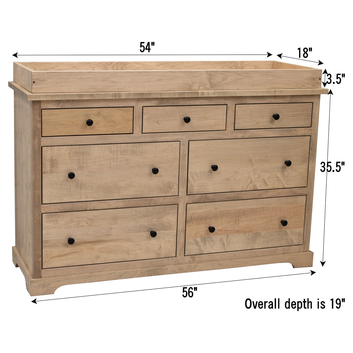 Lakeport Nursery Maple Wood Dresser with Changing Topper | ASB