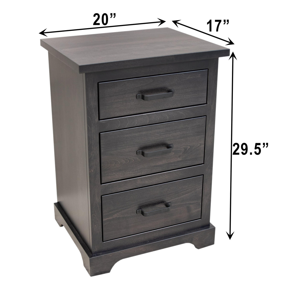 Lakeport Maple Wood 3-Drawer Nightstand | DK