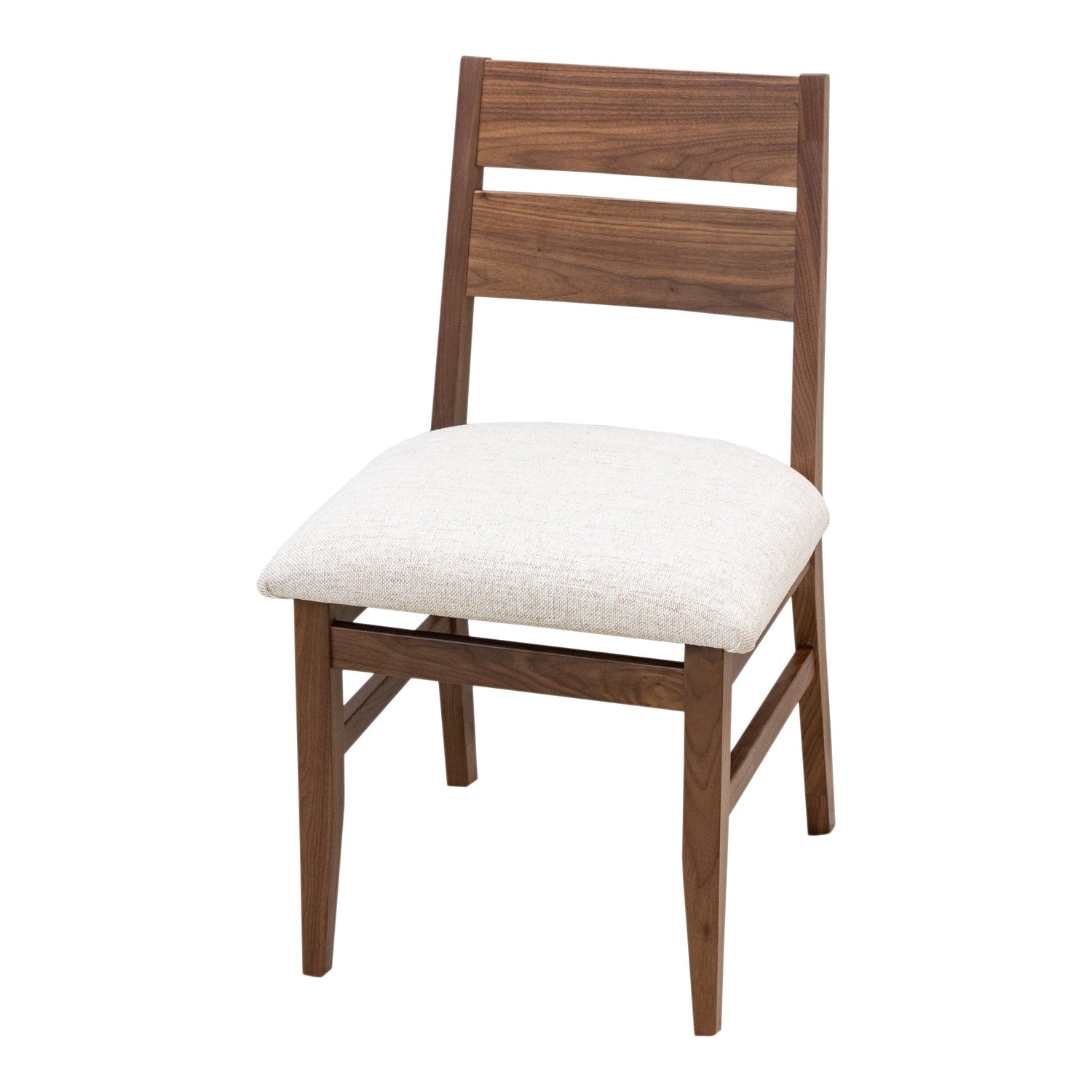 Laker Walnut Wood Side Dining Chair with Fabric Seat | NAT