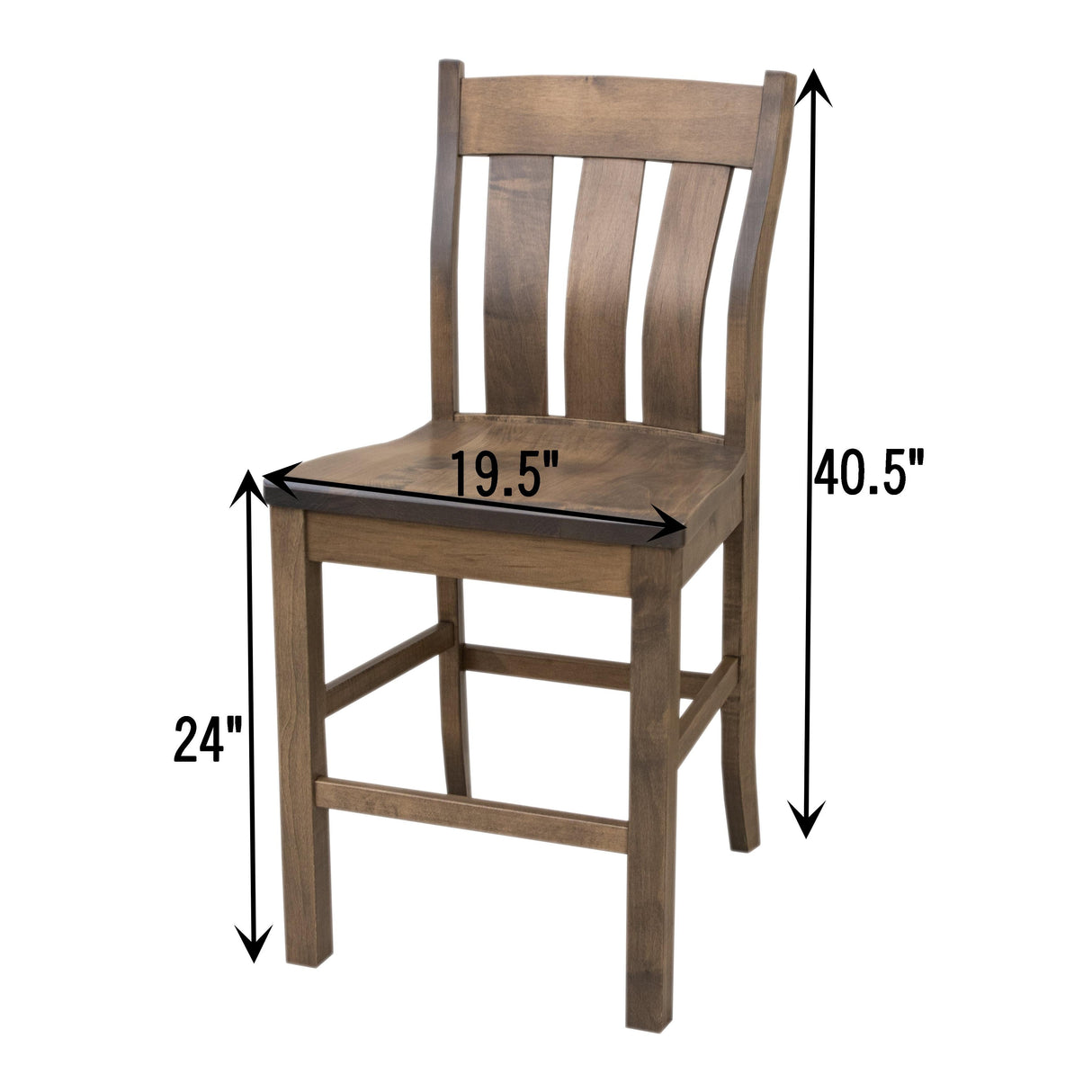 Logan Maple Wood 24" Stationary Bar Stool | CO