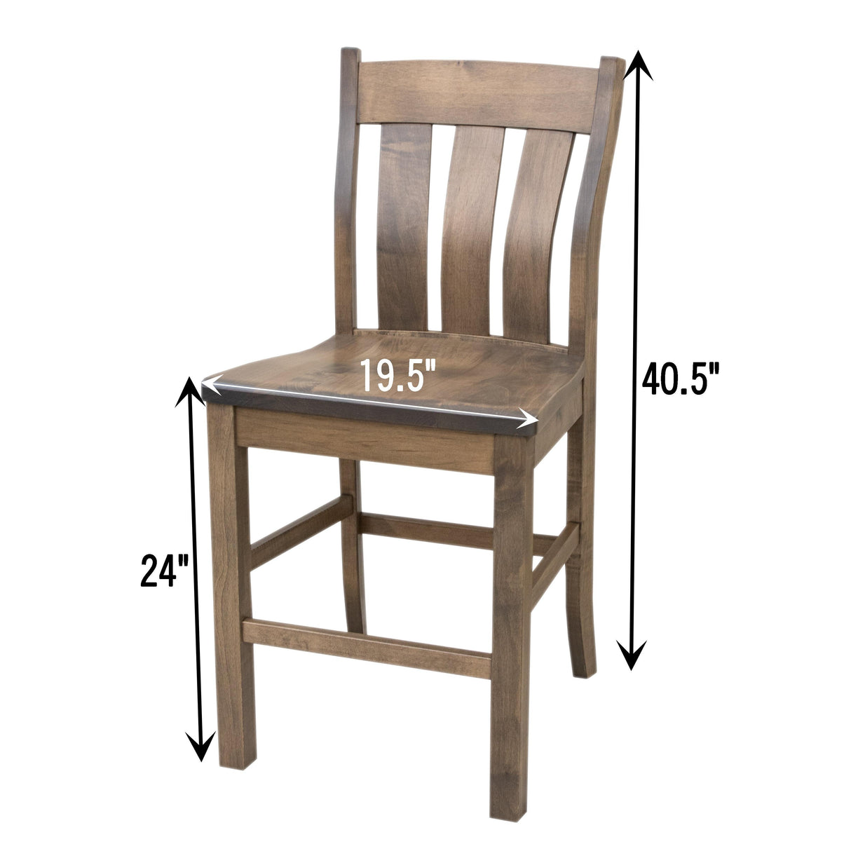 Logan Maple Wood 24" Stationary Bar Stool | WB