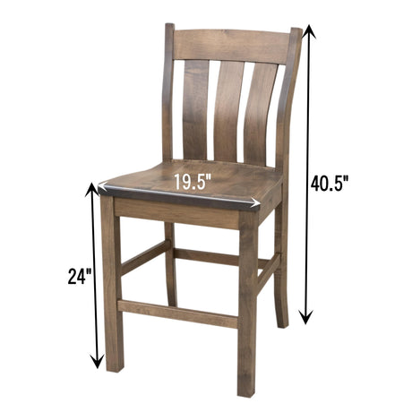 Logan Maple Wood 24" Stationary Bar Stool | WB