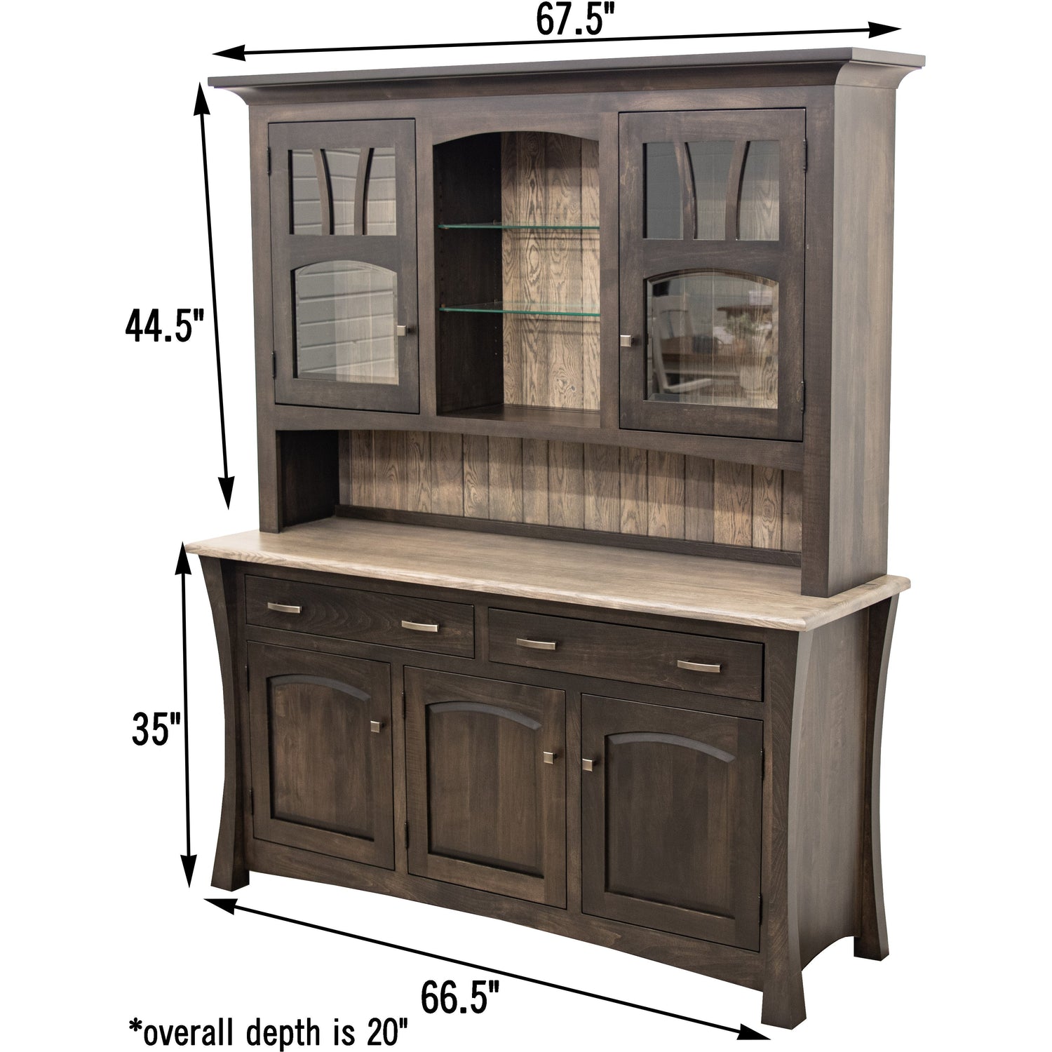 Manhattan Black & Wood Hutch | M-DK&RWO-GRB
