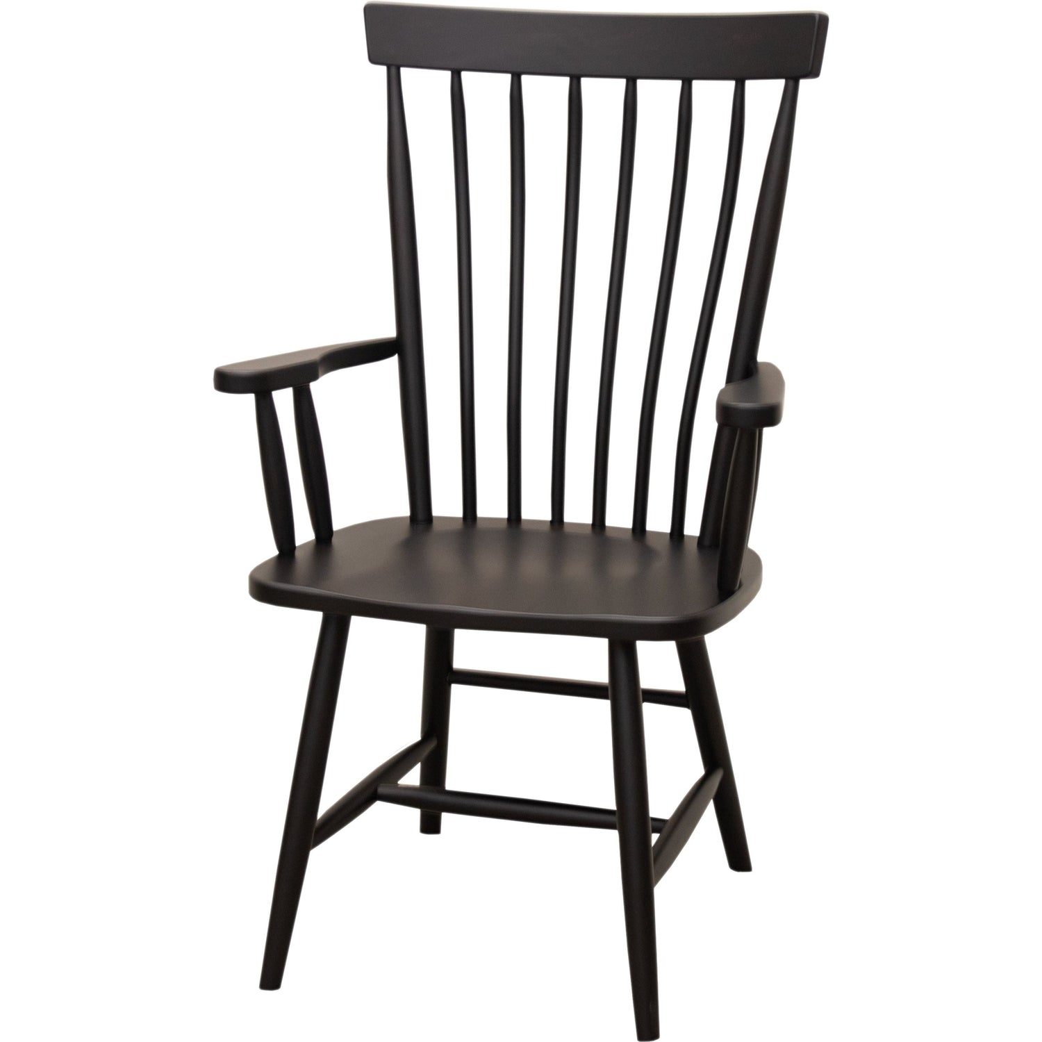 Millcreek Black Windsor Maple Wood Arm Dining Chair | EB