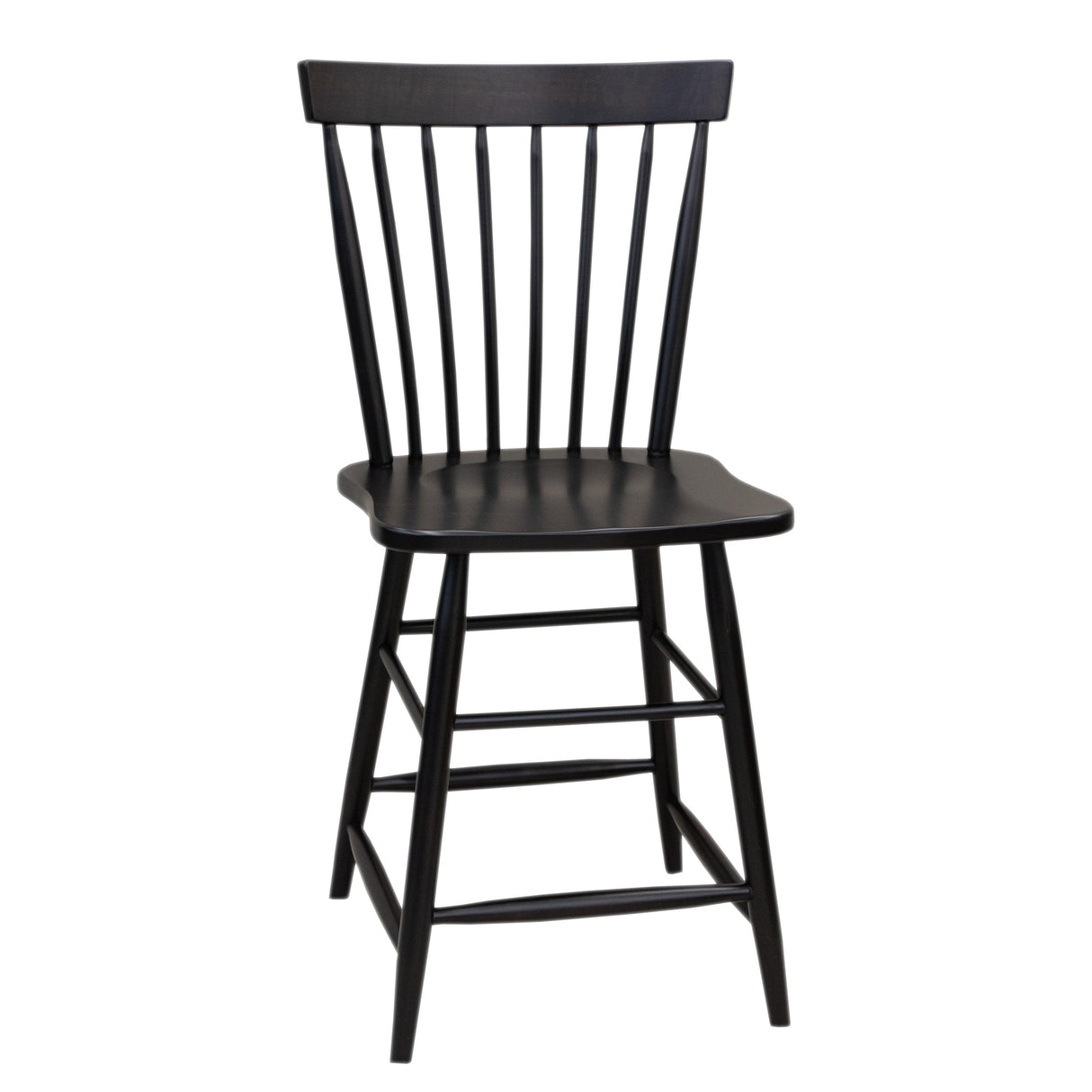 Millcreek Black Windsor Maple Wood 24" Stationary Bar Stool | EB
