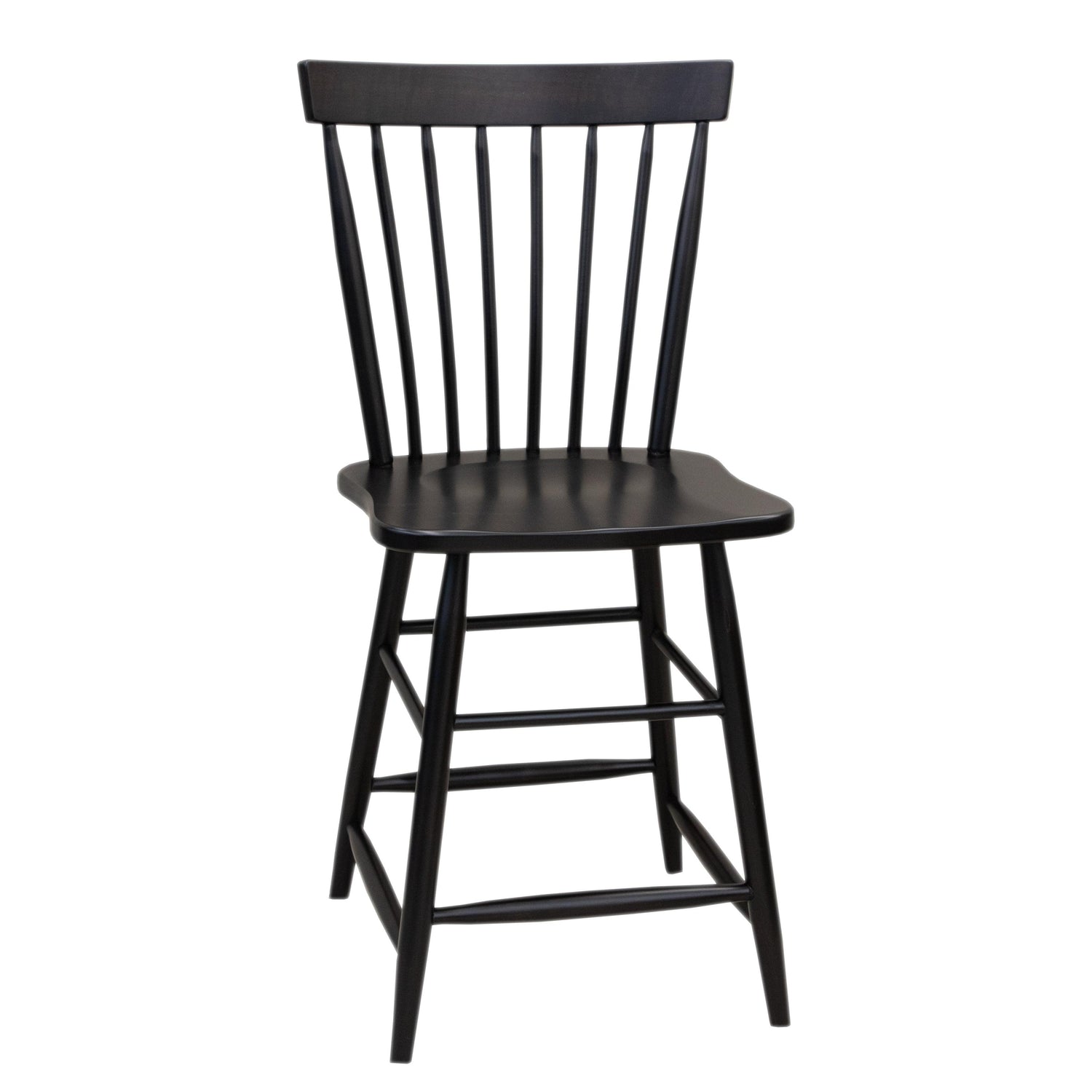 Millcreek Black Windsor Maple Wood 24" Stationary Bar Stool | EB