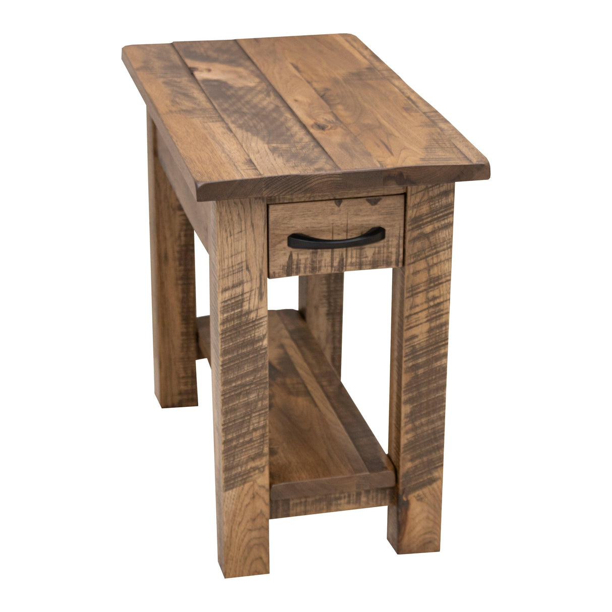 Milltown Hickory Wood Small Rectangle Open End Table | CO